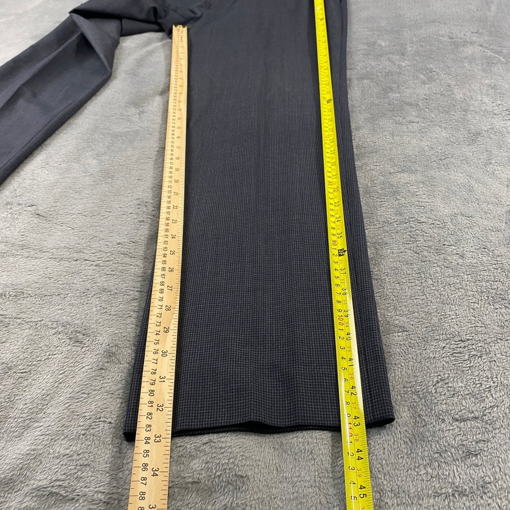 John Varvatos Dress Pants Men 36 Grey Houndstooth Wool Blend Flat Front Trousers - Picture 5 of 11